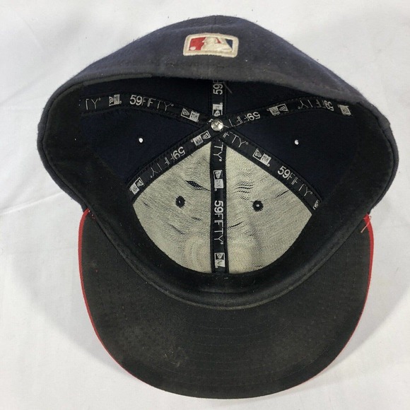 VTG Washington Nationals New Era On Field Fitted Hat Cap 7 3/8 USA Made Discolor - Picture 15 of 16